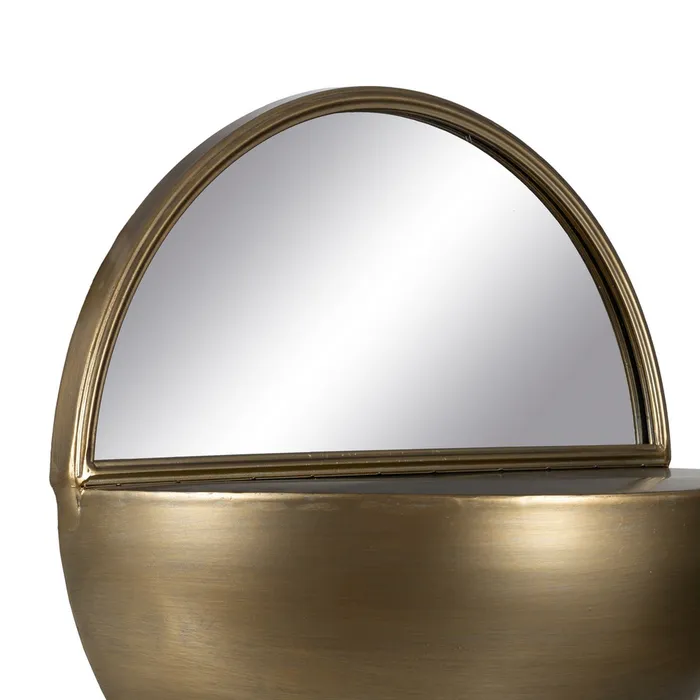 oglinda metalica auriu cu raft pentru decor sofisticat | CreativDeco [5]