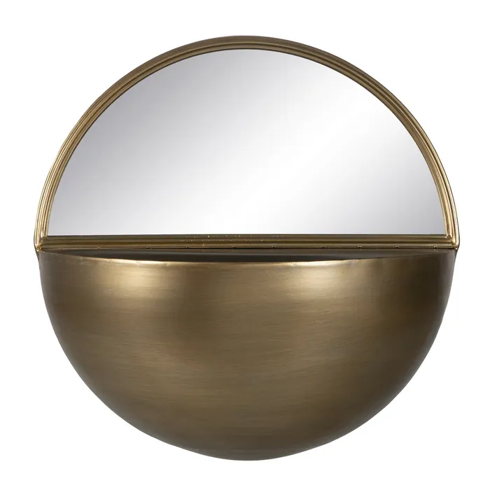 oglinda metalica auriu cu raft pentru decor sofisticat | CreativDeco [2]