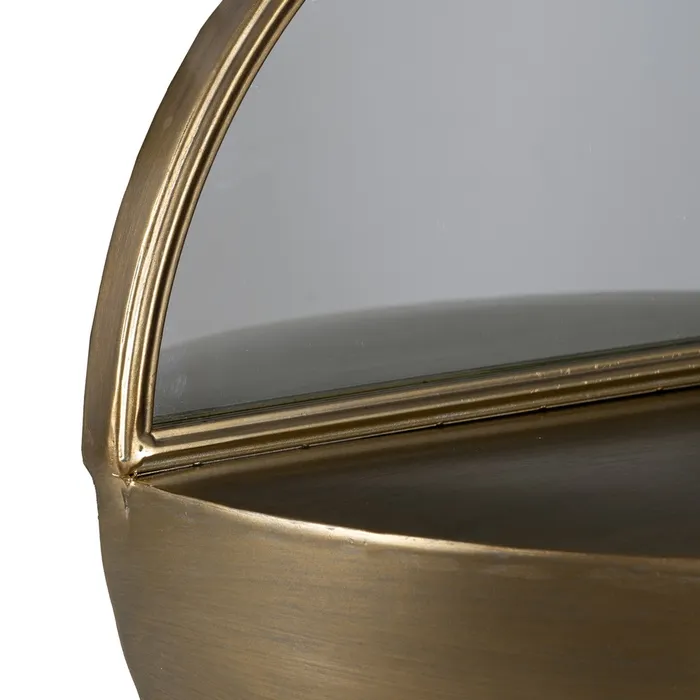 oglinda metalica auriu cu raft pentru decor sofisticat | CreativDeco [6]