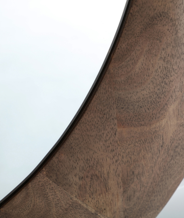 Oglindă organică cu ramă din lemn de cauciuc maro LUBECA – oglindă verticală cu formă neregulată [2]