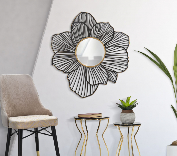 Oglinda florala negru auriu Osaka | creativdeco.ro [2]