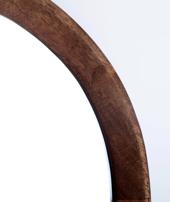 Oglinda ovala cu rama din lemn maro Lubeca 43 x 120 cm [2]