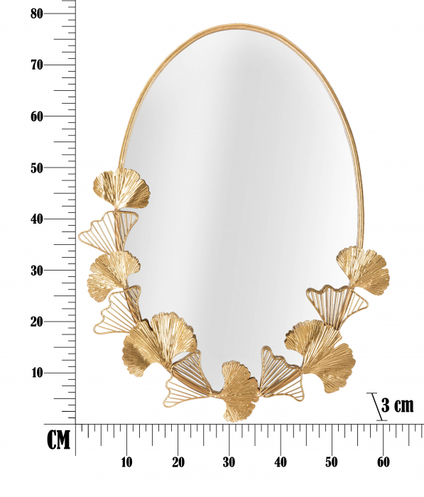 Oglinda ovala Little Leaf, metal auriu - CreativDeco.ro [5]