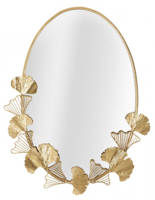 Oglinda ovala Little Leaf, metal auriu - CreativDeco.ro [1]