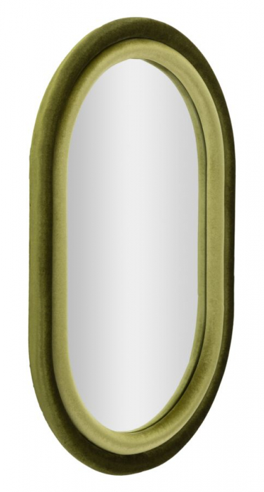 Oglinda ovala verde catifea CreativDeco [2]