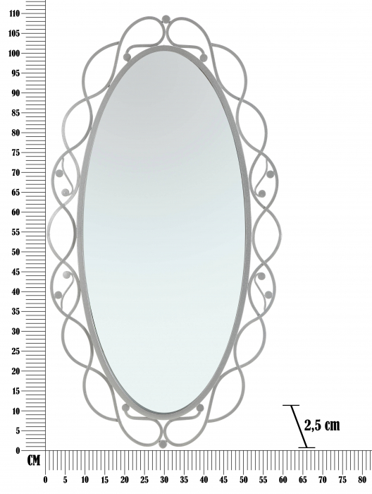 Oglinda ovala Silver, metal argintiu [5]