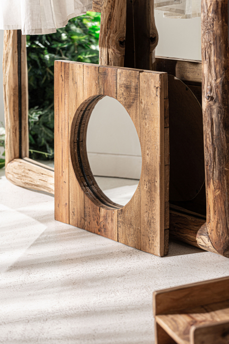 Oglinda lemn mahogany etnica|Decoratiuni perete premium [4]