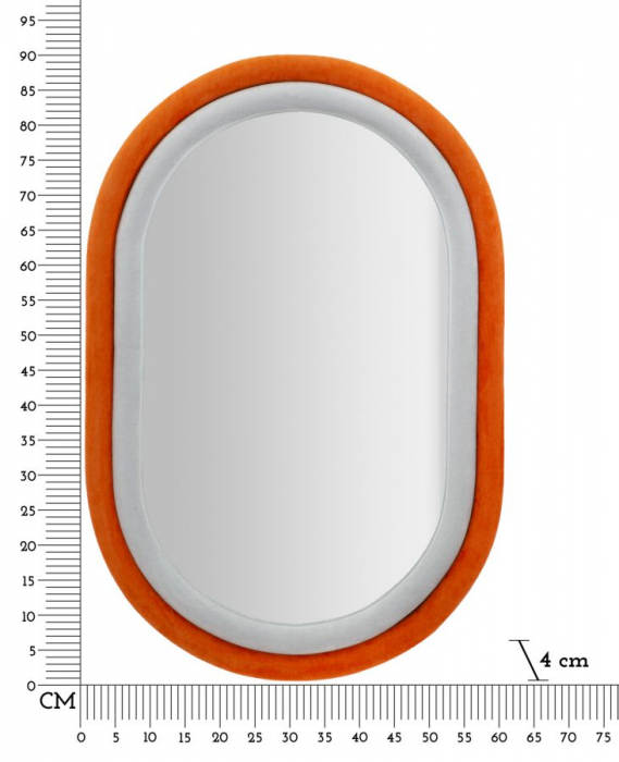 Oglinda perete Antony, catifea/MDF, portocaliu/gri [6]
