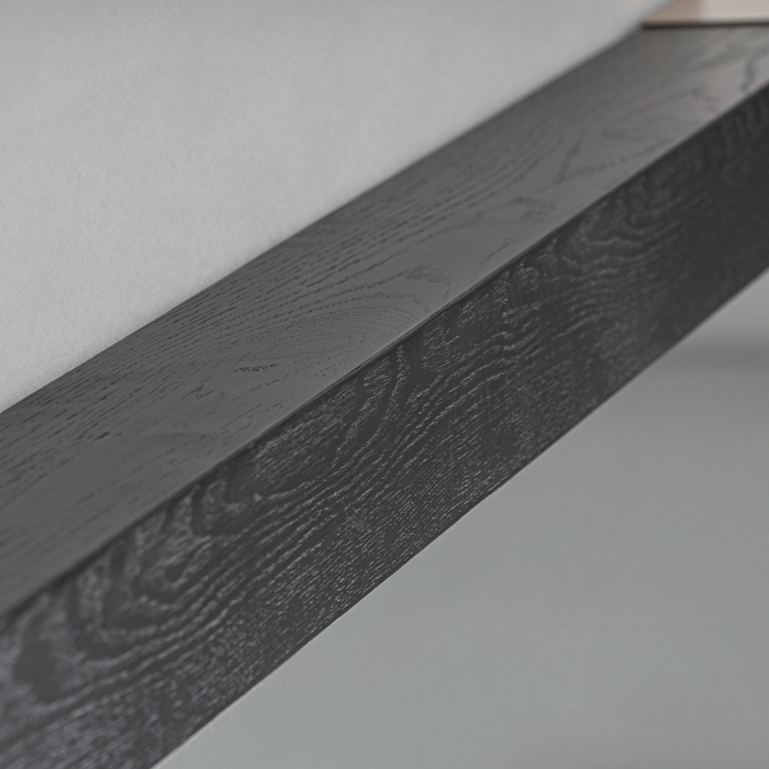 Oglinda perete Art Deco cu rama din frasin negru si colturi metalice aurii Delmont 140x11x140 cm [5]