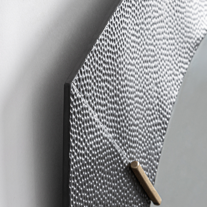 Oglinda perete Art Deco reinterpretata cu rama metalica neagra si insertii MDF negre Murren 143x2x143 cm [3]