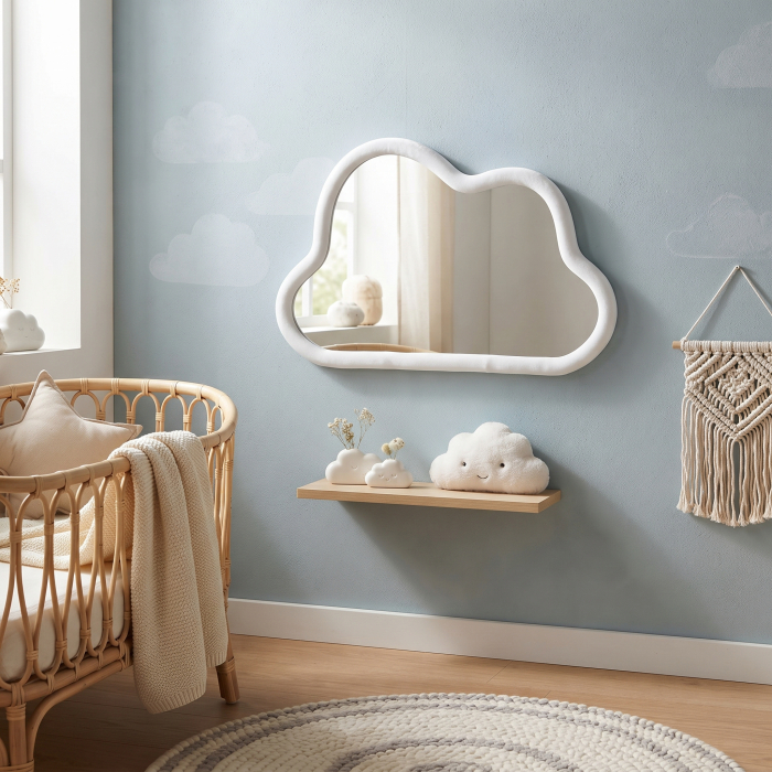 Oglinda Cloud catifea Alba - CREATIVDECO.RO [2]