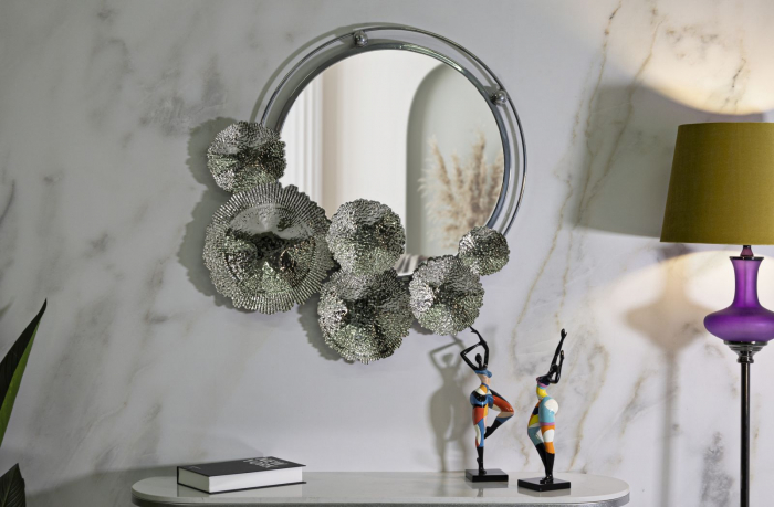 Oglinda rotunda decorativa | Design floral | CreativDeco [2]