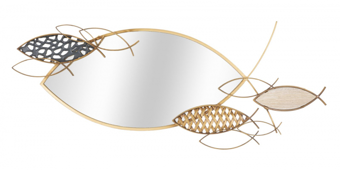 Oglinda perete Fish, metal auriu [1]