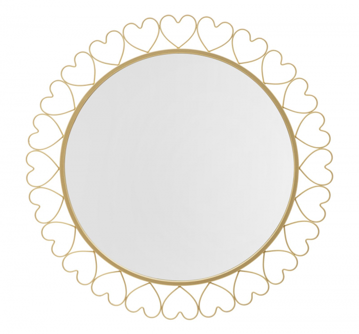 Oglinda perete Hearts, metal auriu [1]
