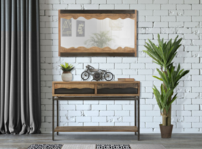 Oglinda perete rama lemn natural rustica CreativDeco [5]