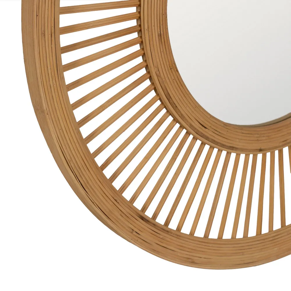 Oglinda perete rotunda Bamboo, bambus natural [3]