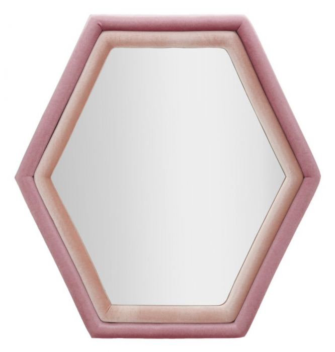 Oglinda perete Tony, catifea roz - creativdeco.ro [1]