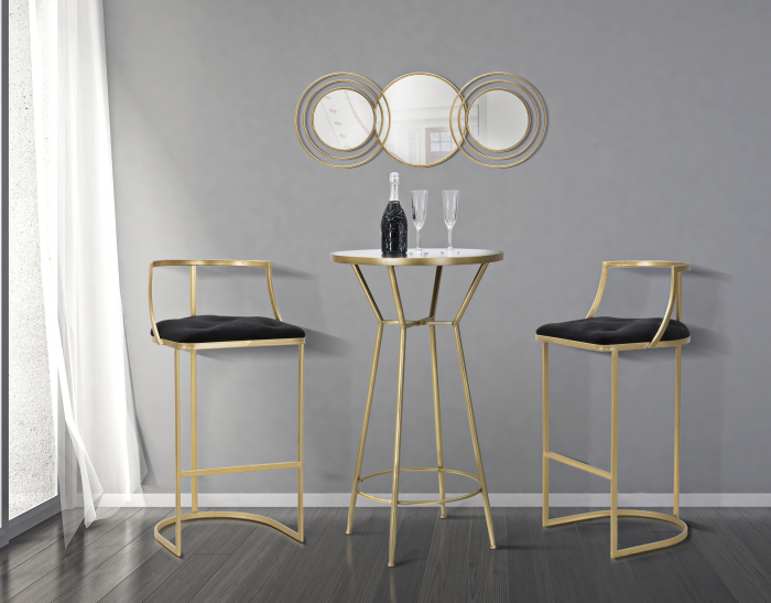 Oglinda perete Triply Round, auriu - CreativDeco.ro [2]