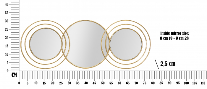 Oglinda perete Triply Round, auriu - CreativDeco.ro [6]