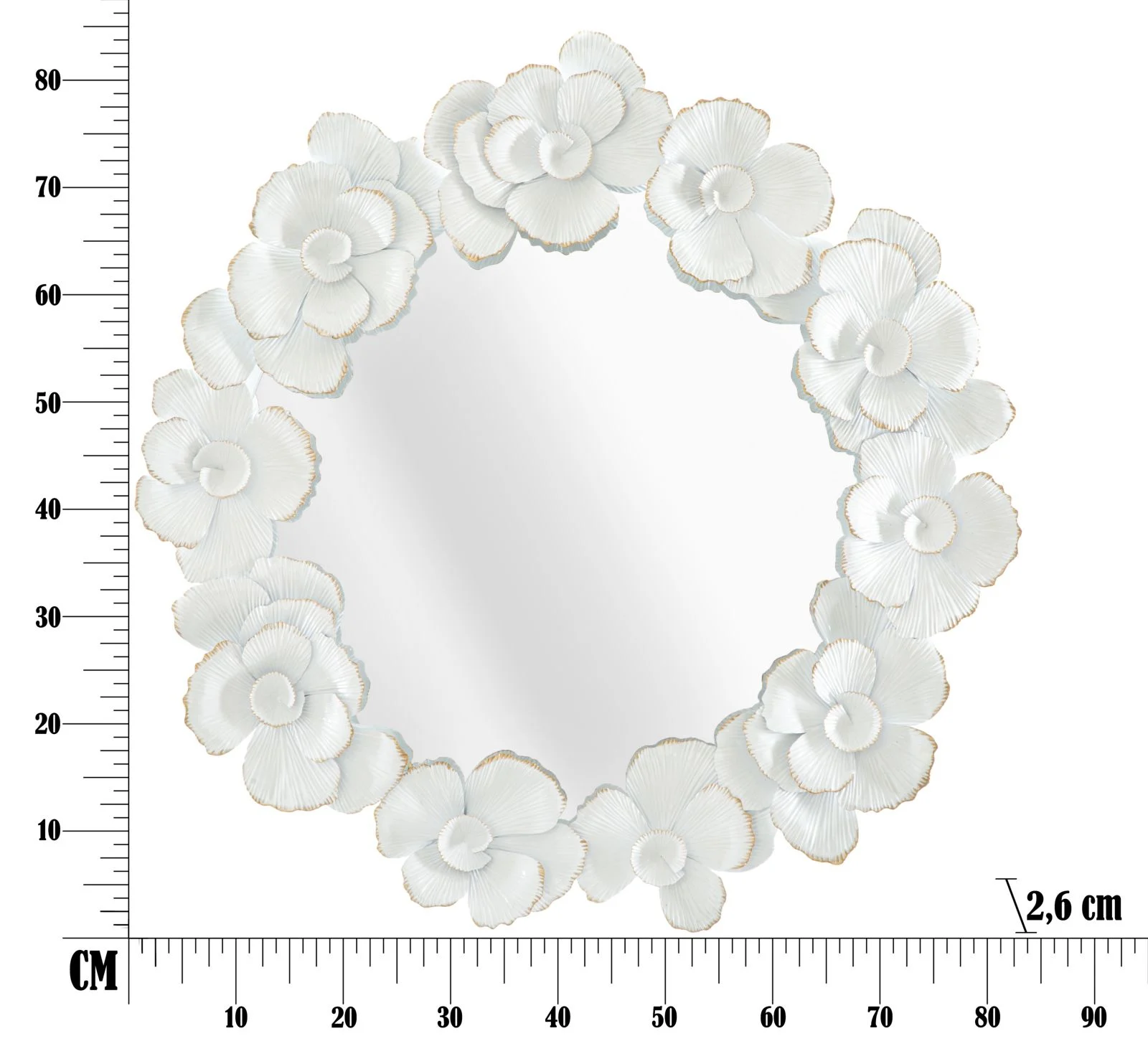 Oglinda perete White Flower, metal alb - CreativDeco.ro [6]