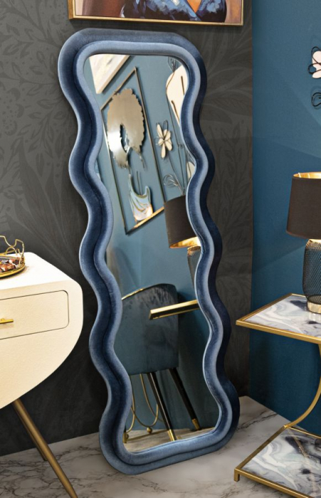 Oglinda Rama Catifea Albastra Eleganta Versatila CreativDeco [2]