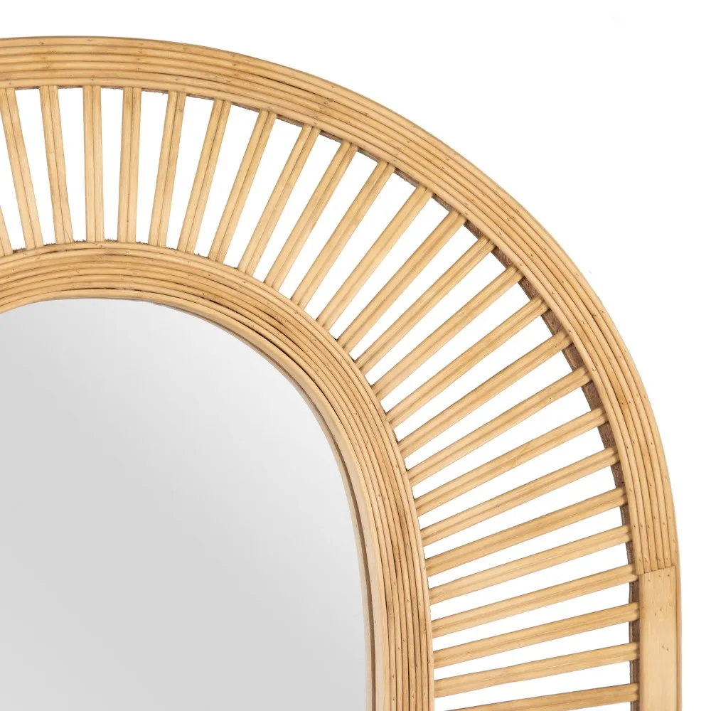 Oglinda Ratan Natural cu Raft din Bambus - creativdeco.ro [5]