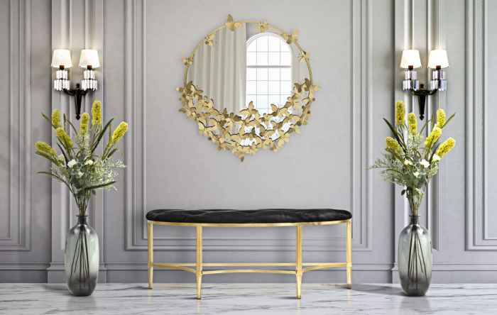 Oglinda Rotunda Aurie Farfalle New - CreativDeco.ro [2]