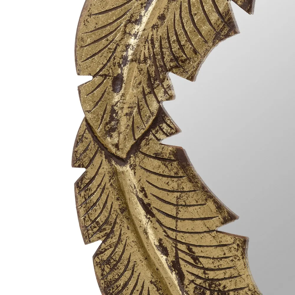 Oglinda Rotunda Aurie Leaves, MDF - CreativDeco.ro [3]