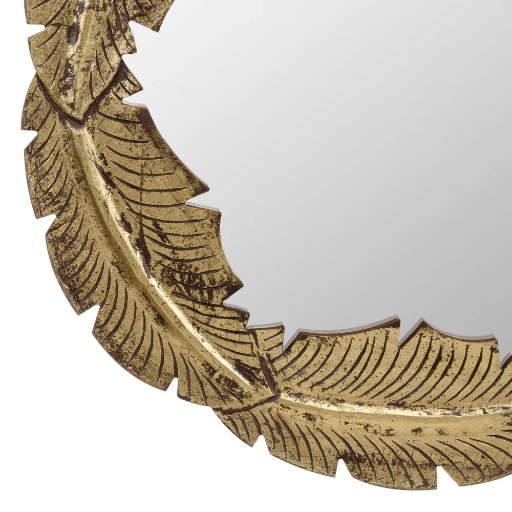 Oglinda Rotunda Aurie Leaves, MDF - CreativDeco.ro [4]