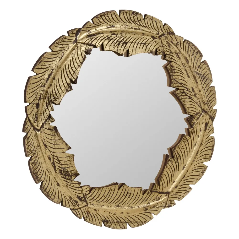 Oglinda Rotunda Aurie Leaves, MDF - CreativDeco.ro [2]
