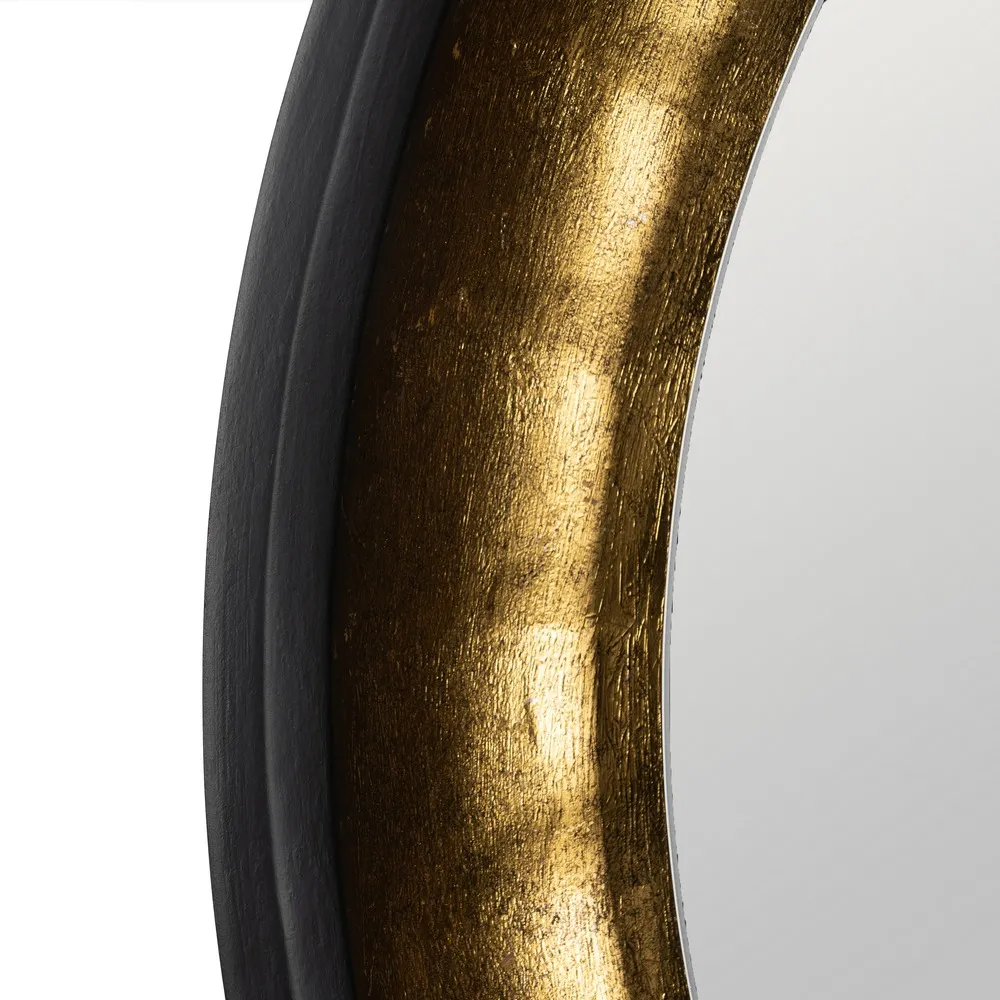 Oglinda Rotunda cu Lumina Bella, MDF Negru Auriu - CreativDeco.ro [4]