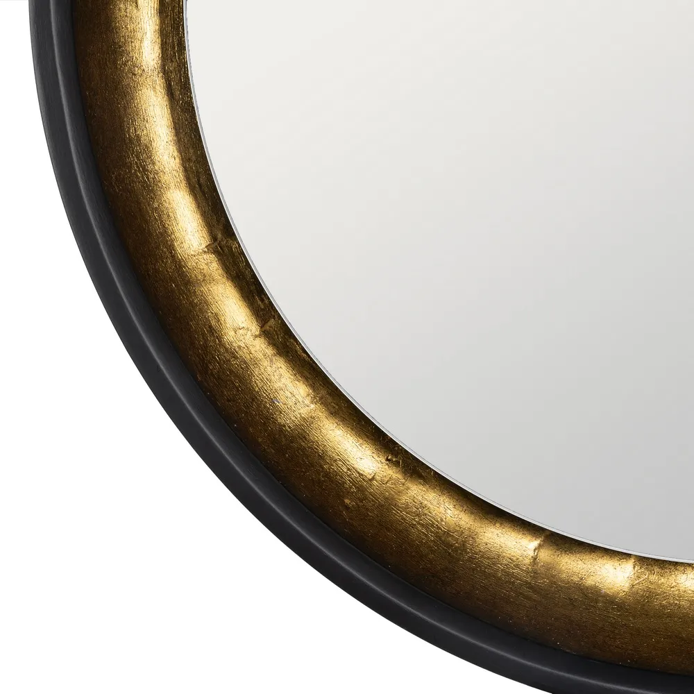 Oglinda Rotunda cu Lumina Bella, MDF Negru Auriu - CreativDeco.ro [5]