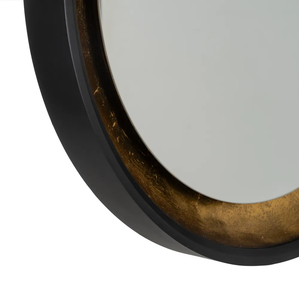 Oglinda Rotunda cu Lumina Bella, MDF Negru Auriu - CreativDeco.ro [6]