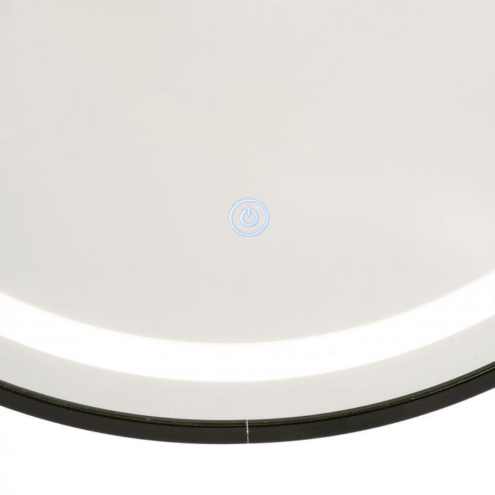 Oglindă rotundă cu lumină LED și ramă neagră din aluminiu [7]
