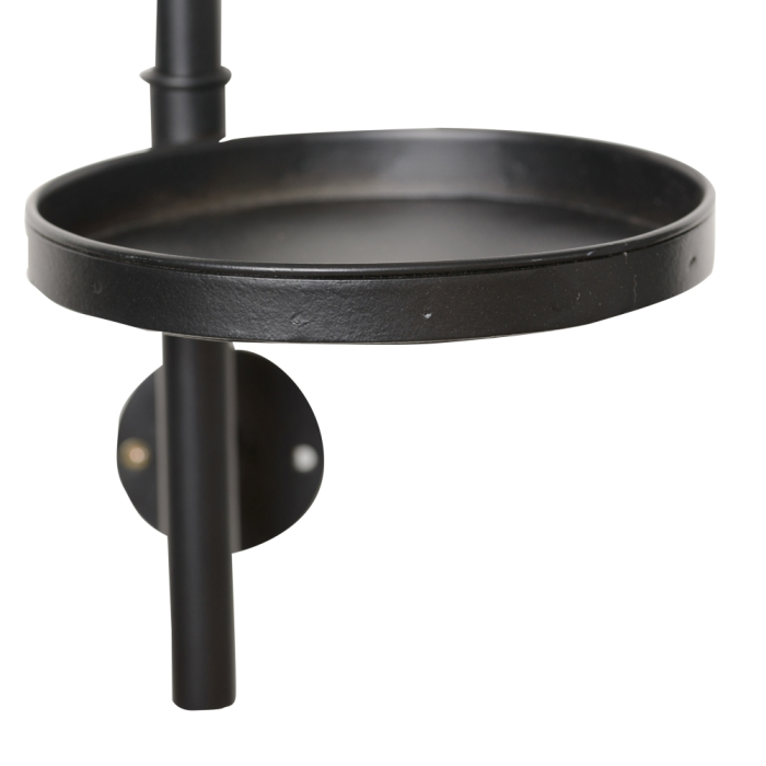 Oglindă rotundă cu raft din metal negru [2]