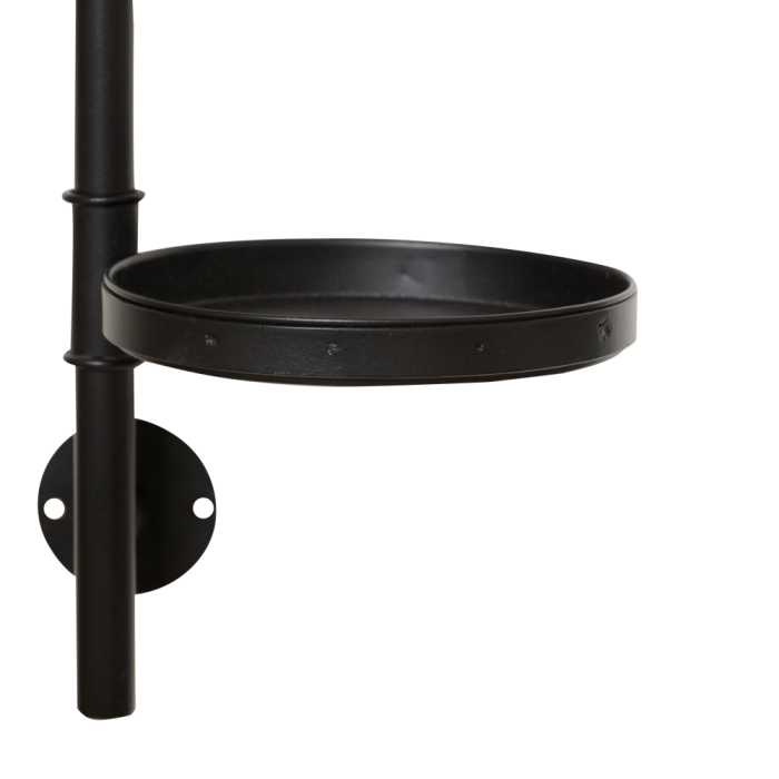 Oglindă rotundă cu rafturi multiple din metal negru [2]