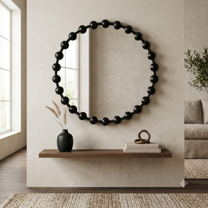Oglinda rotunda Bublles, metal negru - CreativDeco.ro [2]