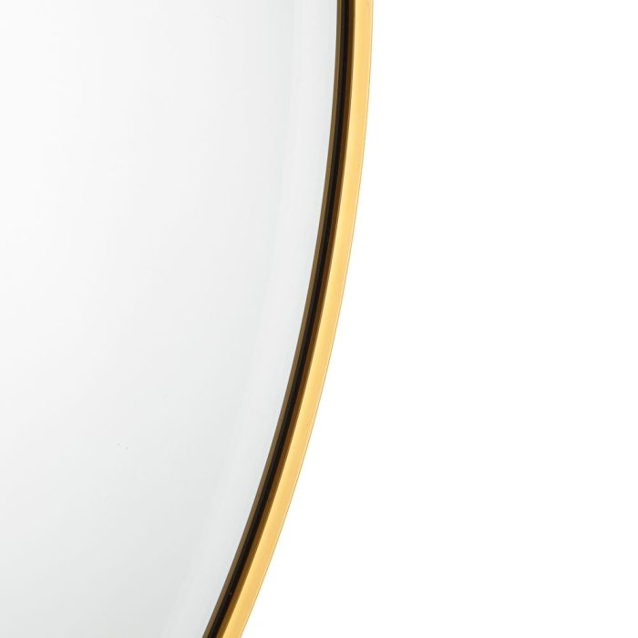 Oglindă rotundă cu ramă subțire din aluminiu auriu de 120 cm pe fundal alb [4]