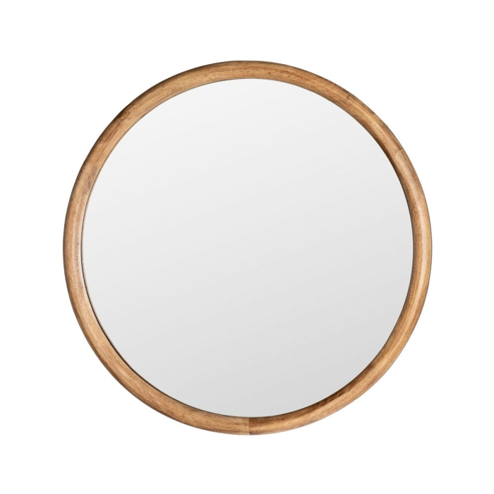 Oglindă rotundă lemn de cauciuc 60 cm finisaj natural [1]