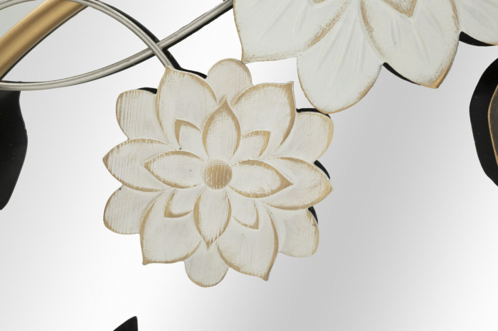 Oglinda rotunda flori Tonis, metal, auriu/multicolor [5]