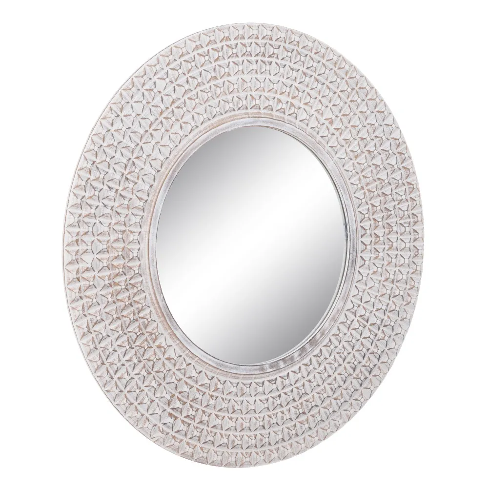 Oglinda Rotunda MDF, Alb Uzat - CREATIVDECO.RO [2]