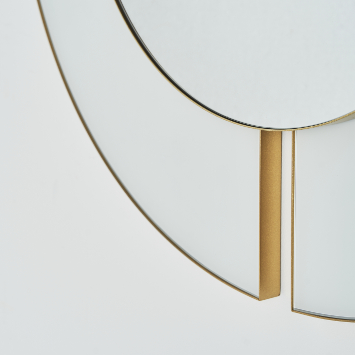 Oglinda rotunda Art Deco alba si aurie|Oglinzi decorative luxoase [4]