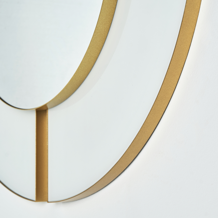 Oglinda rotunda Art Deco alba si aurie|Oglinzi decorative luxoase [2]