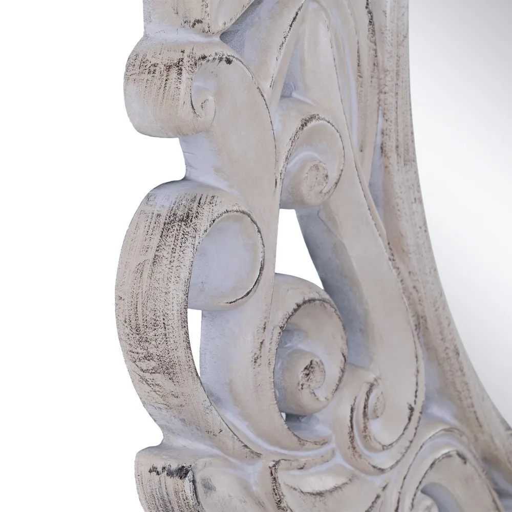 Oglinda Rotunda Sculptata, MDF Alb Uzat - creativdeco.ro [7]