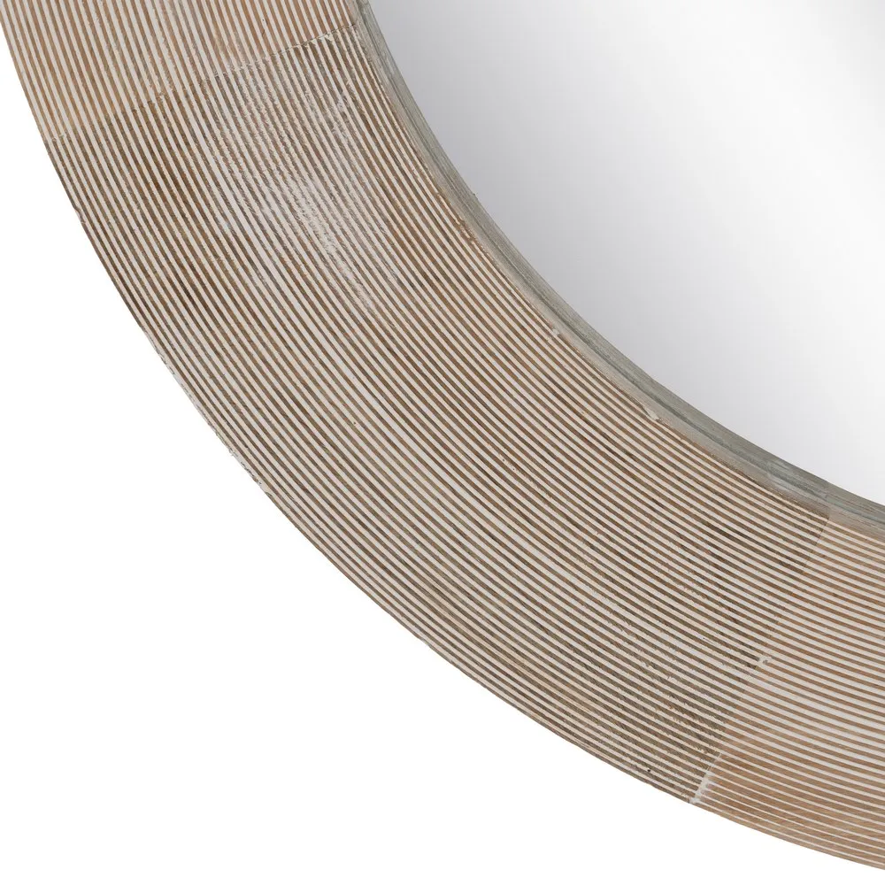 Oglinda Rotunda Sripes Lemn Natural Alb - CreativDeco.ro [4]