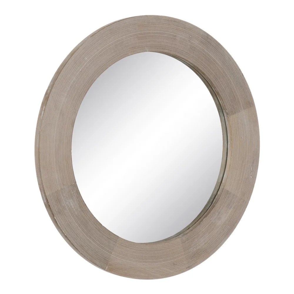 Oglinda Rotunda Sripes Lemn Natural Alb - CreativDeco.ro [2]