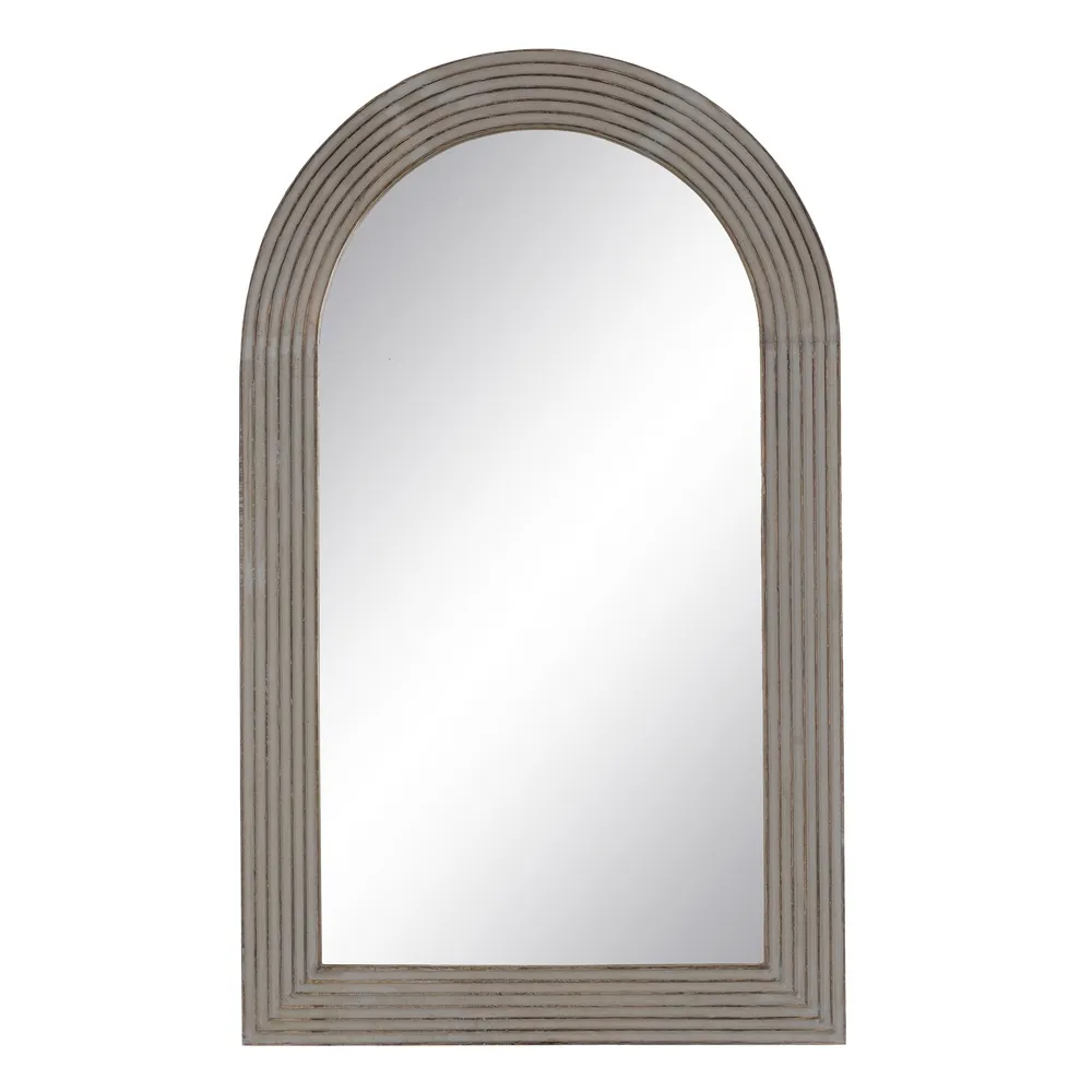 Oglinda Stripe cu Arcada, Lemn Natural-Gri - CreativDeco.ro [1]