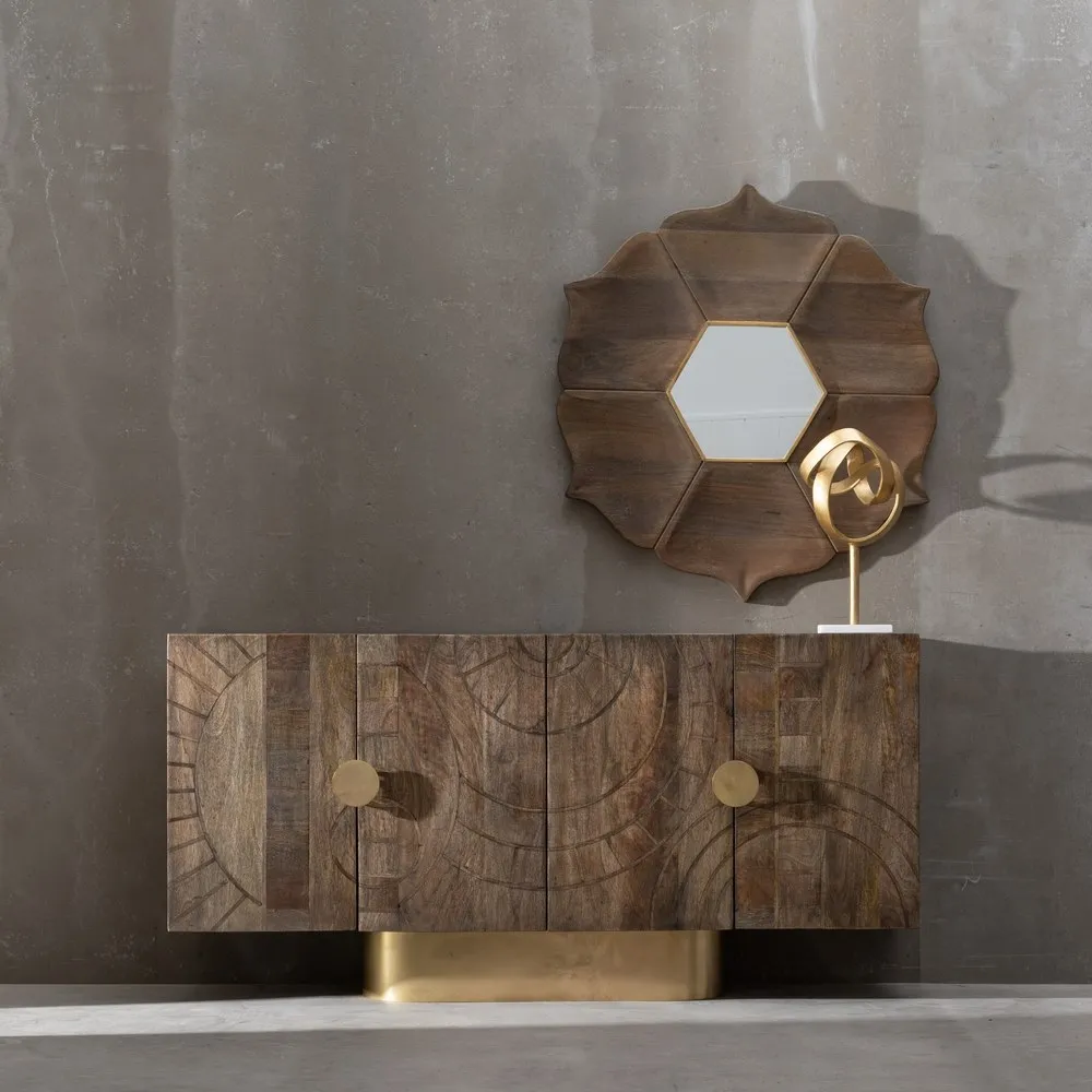 Oglinda Superb Lemn Mango, Maro Auriu - de la creativdeco.ro [2]