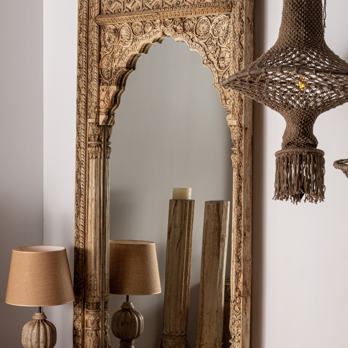 Oglinda etnica unicat lemn tec|Oglinzi decorative mari [3]