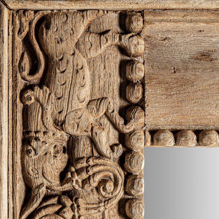 Oglinda etnica unicat lemn tec|Oglinzi decorative rafinate [2]
